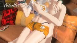 1boy 1girls 3d aidenhet alternate_costume animated arm_grab belle_(zenless_zone_zero) blue_hair blush breast_grab bucket_hat clothed_female_nude_male cum cum_on_clothes cum_on_legs cum_on_lower_body cumshot grabbing_from_behind green_eyes hair_between_eyes jiggling_breasts light-skinned_female light-skinned_male light_skin looking_at_viewer medium_breasts misuzugon multiple_views nude nude_male official_alternate_costume opennsfwsp pov see-through see-through_clothing see-through_shirt short_hair shorts sitting_on_lap sitting_on_person sound swimwear thigh_sex video voice_acted zenless_zone_zero