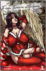 angel angel_wings big_breasts big_penis christmas deadbait17 dildo futanari horsecock_dildo lingerie tagme thaeia_(althaean)