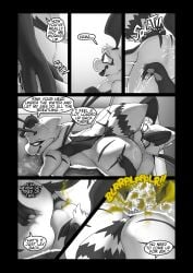 2_fingers 3_fingers 4_arms absurd_res antennae_(anatomy) anthro anus arthropod ass back_wings bath bathing bathing_together bee big_butt butt_squish comic dialogue dominant dominant_female duo english_text facesitting fart fart_bubbles fart_fetish farting_female farting_in_water farting_on_another farting_on_face farting_on_male female female_farting fingers heather_(soomir) hectar_(soomir) hi_res hymenopteran insects male male/female monochrome multi_arm multi_limb nude nude_anthro nude_female nude_male sitting_on_another soomir speech_bubble squish stinger stinger_tail submissive submissive_male tail text thought_bubble thoughts water wings