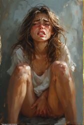 ai_generated crying female hands_between_legs holding need_to_pee pain teenage_girl teenager urine