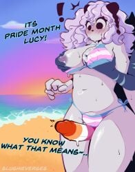 absurd_res ambiguous_gender anthro areola ass beach bear big_breasts bikini bikini_bottom bikini_bulge bikini_top blush breast_grab breasts bulge clothing dialogue digital_media_(artwork) duo english_text female female/female genitals grope groping_from_behind hair hand_on_breast hi_res humanoid lesbian_pride_colors lgbt_pride lgbt_pride_month mammal nipples outside penis polar_bear pride_colors rainbow_flag rainbow_pride_flag rainbow_symbol sand seaside sex_toy sky slushieverses strapon string_bikini sunset swimwear teasing text thick_thighs trans_(lore) trans_woman_(lore) transgender_pride_colors two-piece_swimsuit ursine water