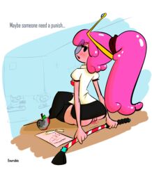 1girls adventure_time cartoon_network femdom glasses norehana_art princess_bubblegum pussy_juice riding_crop tagme teacher vagina