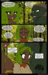 2025 anthro areola blush bodily_fluids bovid breasts brown_body brown_skin caprine clothed clothing comic daughter_(lore) english_text father_(lore) father_and_child_(lore) father_and_daughter_(lore) female forest fur goat green_body green_fur green_hair group hair hi_res honeybush_acornscrub horn human if_hell_had_a_taste jewelry leaf male mammal mother_(lore) mother_and_child_(lore) mother_and_daughter_(lore) navel necklace nipples nude open_mouth parent_(lore) parent_and_child_(lore) parent_and_daughter_(lore) plant pubes speech_bubble sweat text tree treestar_acornscrub trio viroveteruscy woodsap_acornscrub yellow_eyes