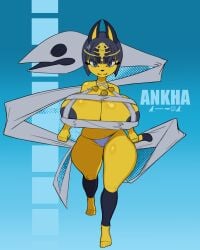 1female 1girl 1girls 2020s 2024 2d 2d_(artwork) 4:5 5k animal_crossing ankha ankha_(animal_crossing) anthro anthro_female big_areola big_areolae big_breasts big_nipples black_eyebrows black_eyeshadow blue_areola blue_areolae blue_eyes blue_hair blue_iris blue_nipples cat_ears cat_girl cat_tail catgirl character_name creature creature_inside cyan_background digital_drawing_(artwork) digital_media_(artwork) egyptian egyptian_clothes egyptian_female eyebrows eyelashes felid feline female front_view full_body furry furry_female furry_only gigantic_boobs gigantic_breasts grey_clothing grey_panties happy_new_year hi_res highres huge_boobs huge_breasts jpeg jpeg_artifacts large_boobs looking_at_viewer mummy mummy_wrappings nerobero0 nintendo nipples nipples_visible_through_clothing panties portrait semi_nude short_hair simple_background slim_body solo solo_anthro solo_female solo_furry tagme tall_female text thick_legs thick_thighs thin_waist tight_clothes tight_clothing tight_panties walking white_sclera wide_hips yellow_body yellow_fur yellow_skin