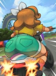 1girls ass ass_focus background_ass big_ass big_breasts big_butt biker_clothes blue_eyes blush blush_lines boots breasts brown_hair bubble_ass bubble_butt burger busty covered_nipples crown curvaceous curvy curvy_female curvy_figure day daytime denim_shorts driving earring earrings fat_ass female female_focus food hand_print hand_print_on_ass hand_print_on_butt hi_res high_resolution highres huge_ass huge_butt jean_shorts large_ass large_breasts light-skinned_female light_skin mario_(series) mario_kart mario_kart_world mars_miner nintendo official_alternate_costume outdoors outside pawg ponytail princess princess_daisy princess_daisy_(touring) racing racing_suit royalty shorts sideboob spank_marks spanked spanked_butt spanking straight sweat sweating sweaty sweaty_ass sweaty_body sweaty_butt tagme thick_ass unseen_male_face voluptuous voluptuous_female