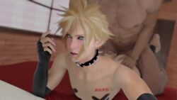 3d anal anal_penetration anal_sex animated bed bedroom big_penis black_legwear blender body_writing cloud cloud_strife crossdressing femboy final_fantasy final_fantasy_vii final_fantasy_vii_remake gay leather lingerie makeup male male_only man_on_top no_sound sissy tagme tscd_rendering video xoxo yaoi