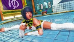 3d 3d_animation animated athletic athletic_female bob_cut brown_skin brown_skinned_female busty capcom egyptian egyptian_female female female_focus female_only hourglass_figure menat_(street_fighter) purple_hair sf_screenshot short_hair street_fighter street_fighter_v tagme video wide_hips