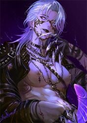 abs boobs_out breasts breasts breasts breasts_out chains clawed_fingers claws cosplay female female_focus female_only love_and_deep_space muscular muscular_female path_to_nowhere pierced pierced_nipples short_hair strapon sylus tattooes tits_out zoya