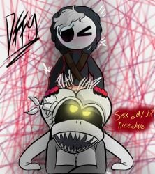 anthro bone bones_(skeletonhearts) clothing dafunnifoxguy dialogue doggy_style duo fish fish_bone_(mario) from_behind_position futanari gloves grey_hair hair handwear herm hi_res humanoid intersex male marine mario_bros mario_kart mario_kart_world mask nintendo plap red_clothing red_gloves red_handwear sex sharp_teeth shyguy skeleton speech_bubble teeth wearing_mask yellow_eyes