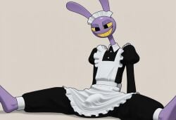 ai_generated anthro bunny bunny_boy civitai covered_penis erection jax_(tadc) jax_(the_amazing_digital_circus) maid maid_outfit male tadc the_amazing_digital_circus