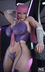 3d ass big_ass big_breasts breasts busty female female_focus female_only hagiwara_studio hourglass_figure manon_legrand pink_hair pinup pinup_pose street_fighter tagme thick_thighs white_female wide_hips