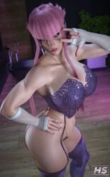 3d ass big_ass big_breasts breasts busty female female_focus female_only hagiwara_studio hourglass_figure manon_legrand pink_hair pinup pinup_pose street_fighter tagme thick_thighs white_female wide_hips