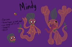 2017 4_arms anthro ass breasts english_text female food fruit ghost ghost_tail humanoid mindy_(screwroot) model_sheet multi_arm multi_limb nipples nude plant pussy screwroot simple_background solo spirit text translucent