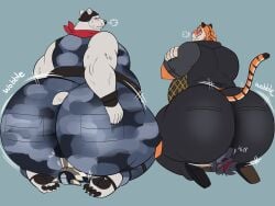 ass_bigger_than_head big_ass big_butt blush_lines facesitting fat fat_ass fat_butt fat_male furry huff huffing megacoolbear_(artist) muscular_arms oscar_(fortnite) overweight overweight_male polar_bear polar_patroller polar_patroller_(fortnite) sitting_on_face tiger wendell_(fortnite) wolf