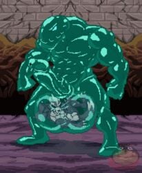 2017 abs animated anthro balls big_balls big_penis canine cock_vore erection furry goo green_slime highres huge_balls huge_cock huge_muscles humanoid_penis hungothenomster male mammal micro muscular muscular_male nintendo nipples nude pecs penis pixel_art slime star_fox vein veiny_penis vore wolf wolf_o'donnell yaoi