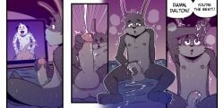 ambiguous_gender anthro balls biped blush bodily_fluids canid canine canis closed_eyes countershade_face countershade_fur countershade_torso countershading cum cumshot dalmatian dalton_(t0l0k) dialogue domestic_dog duo ejaculation english_text erection foreskin fur genital_fluids genitals glans hi_res humanoid_genitalia humanoid_penis ivan_(t0l0k) lagomorph leporid looking_at_porn male male/ambiguous mammal masturbation multiple_scenes open_mouth open_smile penile penile_masturbation penis pornography rabbit smile solo speech_bubble t0l0k tail text tongue tongue_out