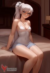 1girls 2d ai_generated ass big_ass blue_eyes breasts erophoenix female female_focus full_body looking_at_viewer patreon_username rwby scar small_breasts solo solo_female thick thick_thighs uncensored weiss_schnee white_hair