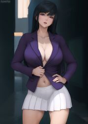 1female 1girl 1girls 2024 2024s absurd_res absurdres artist_name belly_button big_breasts black_hair breasts cleavage clothed clothing dc dc_comics dcau digital_art digital_drawing digital_drawing_(artwork) digital_media digital_media_(artwork) digital_painting digital_painting_(artwork) english english_text eyebrows eyelashes female female_focus female_only flowerxl hair hand_on_hip hi_res human human_female lois_lane lois_lane_(dcau) long_black_hair long_hair looking_at_viewer navel no_bra open_mouth partially_clothed pinup purple_clothing purple_eyes skirt solo solo_female solo_focus suit_jacket superman:_the_animated_series superman_(series) tagme text thick_thighs thighs white_skirt wide_hips