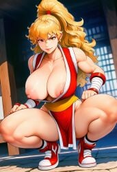 ai_generated artist_request big_breasts breasts busty capcom female female_focus female_only final_fight hourglass_figure large_breasts maki_genryusai street_fighter wide_hips