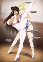 anal anal_penetration anal_sex ballerina blonde_hair brown_eyes brown_hair chastity chastity_cage dark-skinned_female female_on_futa female_on_male femboy jesscatg large_breasts sissification sissy sissyfication strap-on tagme transformation wide_hips