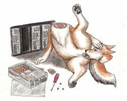 4_fingers absurd_res blush canid canine canine_vulva canis coyote cunnilingus detachable detachable_head detached_oral feet female feral fingers gore guro hi_res hindpaw holding_own_head mammal meowmere oral paws sex solo traditional_media_(artwork) upside_down_vulva vaginal_penetration