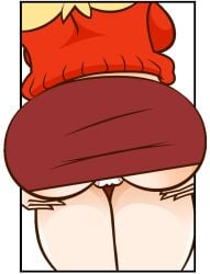 animated ass ass_focus miss_bigbun_(peachypop34) panties peachypop34 showing_panties skirt_cut_meme teacher teacher_outfit under_skirt white_panties