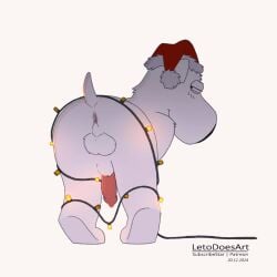 1:1 2d_animation animated anus backsack balls brian_griffin canid canine christmas christmas_clothing christmas_decorations christmas_headwear christmas_lights clothing erection family_guy frame_by_frame fur genitals hat hat_only headgear headgear_only headwear headwear_only hi_res holidays letodoesart looking_at_viewer looking_back looking_back_at_viewer male mammal mostly_nude penis santa_hat simple_background solo twerking white_background white_body white_fur