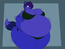 big_breasts bikini blueberry_inflation breasts cleavage female furry huge_breasts inflation lj_caffie tagme thick_thighs wide_hips