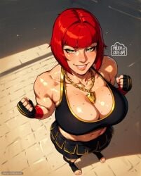 ai_generated big_breasts breasts busty capcom female female_focus female_only green_eyes hourglass_figure italian italian_female marisa_rossetti milkydream69 muscular muscular_male red_hair short_hair street_fighter street_fighter_6 tagme wide_hips