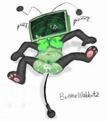 after_sex consensual cum_in_pussy cum_inside cum_on_face dandy's_world green_skin idk_what_to_tag_it not_rape tv tv_head vaginal_sex vee_(dandy's_world)