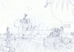 air_inflation air_tank anthro armor ass bedroom_eyes belly belly_expansion blackfox85 bodily_fluids breast_expansion breasts butt_expansion canid canine creaking dialogue elephantid equid equid_taur equine equine_taur exclamation_point expansion felid female female_focus feral floating fox genitals gin_(blackfox85) giraffid grass group hand_on_breast harpoon_gun headgear helium_inflation helium_tank helmet hose hose_in_pussy hose_inflation imena inflation jeep jewelry lactating lion looking_pleasured male mammal mammal_taur monochrome narrowed_eyes number_plate pantherine pith_helmet plant pottery proboscidean pussy raised_tail savanna seductive sun tail taur vulva zebra zebra_taur