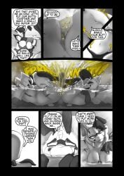 2_fingers 3_fingers 4_arms absurd_res antennae_(anatomy) anthro areola arthropod ass back_wings bath bathing_together bee blush breasts claws comic dialogue duo english_text fart fart_bubbles fart_fetish farting_female farting_in_water farting_male female female_farting fingers heather_(soomir) hectar_(soomir) hi_res hymenopteran insects larger_female male male/female male_farting monochrome multi_arm multi_limb nipples nude nude_anthro nude_female nude_male organs rumbling_stomach size_difference soomir speech_bubble stinger stinger_tail stomach tail tall_female text tongue tongue_out touching_anus water wings
