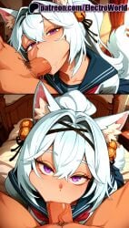 1girls 2025 :>= ai_generated animal_ears artist_name balls bell blowjob blowjob_face cheek_bulge cock dick electroworld eyewear_on_head fellatio female filian_(vtuber) fox_ears fox_tail group_sex hair_bell hair_ornament hi_res high_quality high_resolution highres irrumatio jingle_bell licking licking_penis long_hair looking_at_viewer male male_pov male_pubic_hair multiple_fellatio multiple_girls oral oral_sex patreon patreon_username penis pov pubic_hair purple_eyes sailor_collar school_uniform serafuku stable_diffusion straight stray_pubic_hair sucking tail threesome under_the_table virtual_youtuber vtuber watermark white_hair
