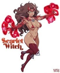 1girls 2d armpits armwear ass big_ass big_breasts big_thighs bikini blush breasts female female_focus female_only gigantic_ass gigantic_breasts gloves hands_up huge_ass huge_breasts huge_thighs legwear long_hair looking_at_viewer marvel marvel_comics marvel_rivals necklace olive_skin red_hair scarlet_witch scarlet_witch_(marvel_rivals) solo talking_to_viewer text thick_hips thick_thighs thighs wanda_maximoff yatagarasupen yellow_eyes