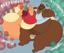ass_bigger_than_head bear big_ass big_butt charizard dilf fart fart_cloud fart_everywhere fart_fetish farting farting_together farts fat fat_ass fat_butt fat_male furry garrett_the_trucker_bear hairy_belly megacoolbear_(artist) sniffing sniffing_farts