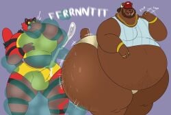 ass_bigger_than_head big_ass big_butt covering_nose cum_from_fart cumming cumming_from_fart cumshot fart fart_cloud fart_everywhere fart_fetish farting farting_on_another farts fat fat_ass fat_butt fat_male garrett_the_trucker_bear incineroar megacoolbear_(artist)