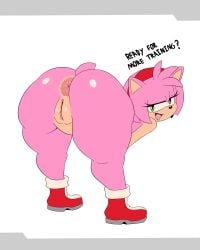 1girls amy_rose anthro anus ass big_ass boots bubble_butt dat_ass dialogue fat_ass female female_only furry furry_only hedgehog huge_ass large_ass nude nude_female png presenting presenting_hindquarters pussy scrabble007 solo sonic_(series) sonic_the_hedgehog_(series) talking_to_viewer text thick_ass thick_thighs wide_hips