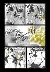 2_fingers 3_fingers 4_arms absurd_res antennae_(anatomy) anthro arthropod ass back_wings balls bath bathing bathing_together bathtub bee big_butt breasts claws comic dialogue dominant dominant_female drying duo english_text fart fart_bubbles fart_fetish farting_female farting_in_water farting_male female female_farting fingers gas gassy genitals heather_(soomir) hectar_(soomir) hi_res hymenopteran insects larger_female laugh male male/female male_farting monochrome multi_arm multi_limb nude nude_anthro nude_female nude_male presenting presenting_balls presenting_hindquarters shampoo shampoo_bottle size_difference smelly smile soap soomir speech_bubble stinger stinger_tail tail tall_female text towel water wet wings