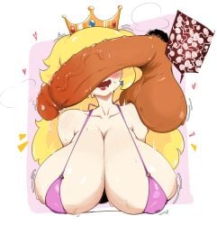big_breasts big_penis big_thighs big_titties bikini cant_see_the_haters curvaceous curvaceous_female curvaceous_figure curvy curvy_figure curvy_hips female female_focus long_hair open_mouth penis princess_peach pubic_hair rukiarts77 super_mario_bros. yellow_hair