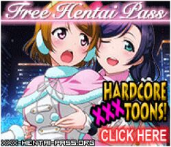 2girls advertisement animated breast_grab female female_only hentai love_live! love_live!_school_idol_project one_eye_closed open_mouth siivagunner text toujou_nozomi
