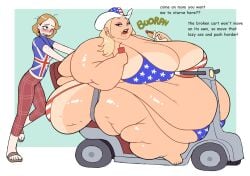 2girls 4th_of_july america_(countryhumans) american american_female american_flag american_flag_bikini american_flag_bikini_top american_flag_hat american_flag_print american_flag_swimsuit ashgallalla ass_fat blob brat bratty british british_female british_flag british_shorthair burp burp_fetish burping drink drinking eating eating_food england_(countryhumans) fat fat_ass fat_boobs fat_breasts fat_butt fat_female fat_fetish fat_folds fat_rolls fat_thighs fat_woman feet hotdog immobile immobilization immobilized lazy massive_breasts massive_thighs mobility_scooter morbidly_obese morbidly_obese_female mother mother_and_daughter obese obese_female soda soda_cup spoiled strained sun_tan talking talking_to_another tanline tanned tired tired_expression tired_eyes tired_look tired_out trying_their_best uk_flag