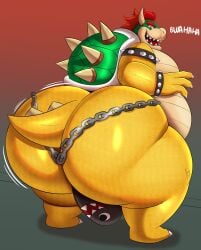 1boy ass_bigger_than_head big_ass big_butt bowser bowser_fart_gif fat fat_ass fat_butt fat_male furry furry_male furry_only king koopa laughing looking_at_viewer looking_back male male_only mario_(series) megacoolbear_(artist) nintendo obese obese_male open_mouth overweight overweight_male reptile royalty scalie solo solo_focus solo_male underwear underwear_only