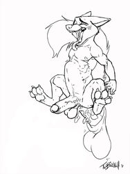 anal anal_sex anthro balls black_and_white buckwulf_(artist) canine closed_eyes cum disembodied_penis disney duo fox furry gay male male_only mammal monochrome nick_wilde penetration penis stomach_bulge yaoi zootopia