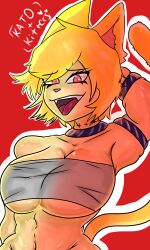 anthro big_breasts breasts felid feline female gabrielle(katokittercats) hi_res katokittercats mammal solo