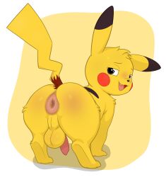 alpha_channel anus ass balls biped bipedal_feral digital_media_(artwork) erection feral fur generation_1_pokemon genitals hair hi_res looking_at_viewer male male_only mammal nintendo nude open_mouth penis pikachu pokemon pokemon_(species) puffy_anus rodent simple_background smile solo tail transparent_background whyvern yellow_body yellow_fur
