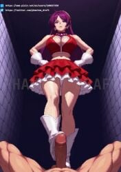 ai_generated animated athena_asamiya bootjob cleavage defeated dominant dominatrix female female_domination femdom footjob from_below king_of_fighters large_breasts mixed-sex_combat pantyshot phantom_draft pixel_animation pixel_art pov red_crop_top red_skirt submissive_male tagme trample video white_boots