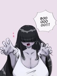 2d big_breasts big_titties black_hair breasts curvaceous curvaceous_female curvaceous_figure curvy curvy_figure curvy_hips female female_focus ghost_girl grey_skin long_hair looking_at_viewer rubber rukiarts77 sadako_yamamura yamamura_sadako