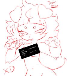boceto brown_hair canine censored digital_drawing_(artwork) dog_ears dog_girl dog_tail female furry furry_female male naked naked_female penis red_color solo solo_female text typh