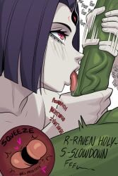 1boy 1boy1girl 1girls beast_boy big_penis blush_lines catto_natto color dialogue english_text fap fellatio female female_focus femdom green_skin hand_on_balls hand_on_penis handjob internal_view large_penis licking licking_penis magic male male/female motion_blur penis prostate prostate_massage prostate_stimulation raven_(dc) saliva saliva_on_penis teen_titans tongue tongue_out vein veiny veiny_penis white_skin x-ray