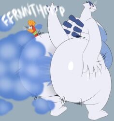 ass_bigger_than_head big_ass big_butt blush_lines fart fart_cloud fart_everywhere fart_fetish farting farts fat fat_ass fat_butt fat_male grabbing_own_ass ho-oh legendary_pokemon looking_at_ass lugia megacoolbear_(artist) pokemon pokemon_(species) sniffing sniffing_farts surprised_expression